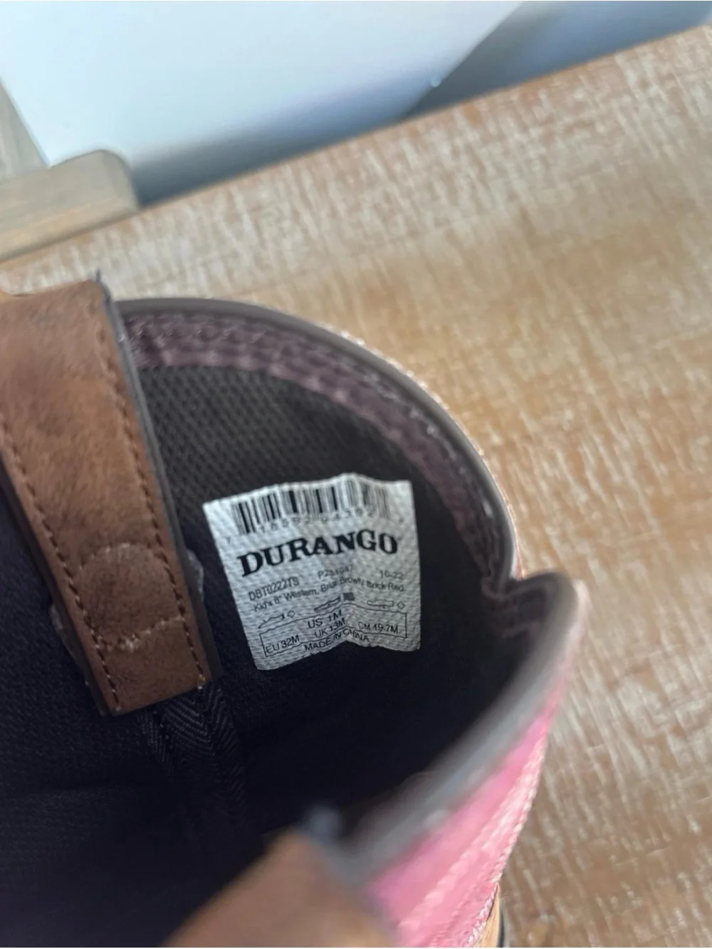 Durango Brown Leather Boot with Pink Accents